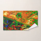 マスクパーティーまたは絵を描オレンジと緑のカーニバル バスタオルセット (ハンドタオル)