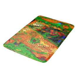 マスクパーティーまたは絵を描オレンジと緑のカーニバル バスマット