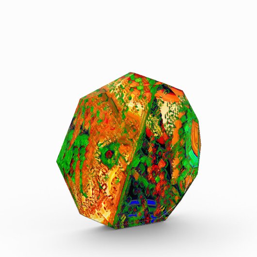 マスクパーティーまたは絵を描オレンジと緑のカーニバル フォトブロック (左)