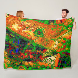 マスクパーティーまたは絵を描オレンジと緑のカーニバル フリースブランケット