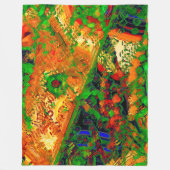 マスクパーティーまたは絵を描オレンジと緑のカーニバル フリースブランケット (正面)