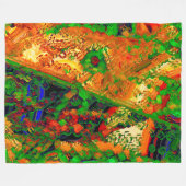 マスクパーティーまたは絵を描オレンジと緑のカーニバル フリースブランケット (正面(横))