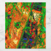 マスクパーティーまたは絵を描オレンジと緑のカーニバル ワインラベル (シングルラベル)