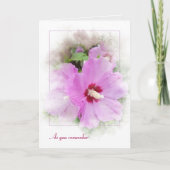 マスクフレーム付きピンクハイビスカス カード (正面)