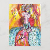 マスクベネチアン仮装のコロンビナレディ ポストカード (正面)
