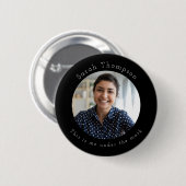 マスクボタンを付けたときの社員証写真 缶バッジ (正面&裏面)