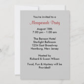 マスクマスカレードパーティの招待状 招待状 (裏面)