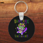 マスクマルディアパレルコスチュームマーディグラスキャット キーホルダー (正面)