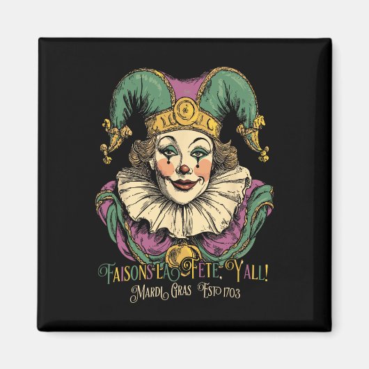 マスクマルディアパレルコスチュームヴィンテージマルディグラスC マグネット (正面)