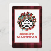 マスクメリーマCOVID病飾原マスククリスマス シーズンカード (正面/裏面)