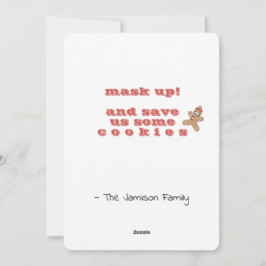 マスクメリーマCOVID病飾原マスククリスマス シーズンカード (裏面)