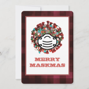 マスクメリーマCOVID病飾原マスククリスマス シーズンカード