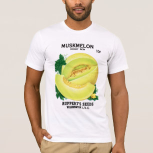 マスクメロン(蜂蜜の露)の種の包みのラベル Tシャツ
