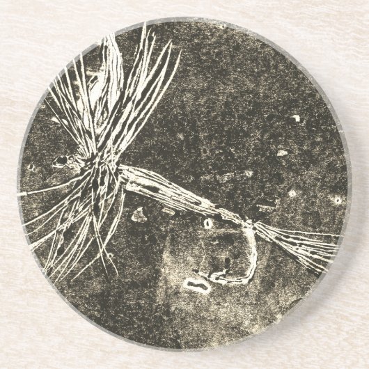 マスクラシック用ドライフライ模様およびバス魚釣り コースター (正面)