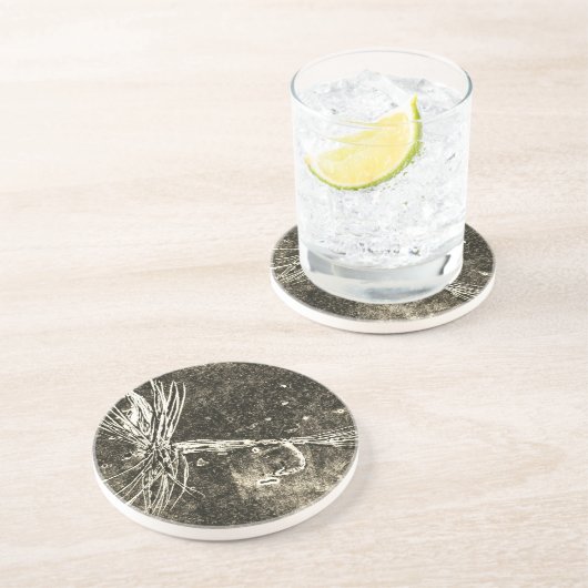 マスクラシック用ドライフライ模様およびバス魚釣り コースター (側面)