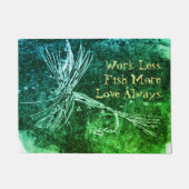 マスクラシック用ドライフライ模様およびバス魚釣り ドアマット (正面)