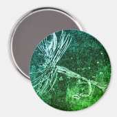 マスクラシック用ドライフライ模様およびバス魚釣り マグネット (正面/裏面)