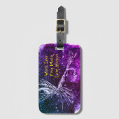 マスクラシック用ドライフライ模様およびバス魚釣り ラゲッジタグ (正面縦)