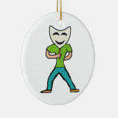 マスク付きアクター演技 セラミックオーナメント (右)