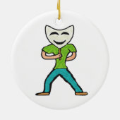 マスク付きアクター演技 セラミックオーナメント (裏面)