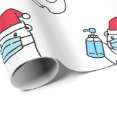 マスク付きキュートベア及びサニタイザー包装紙 ラッピングペーパー (ロールコーナー)