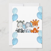 マスク付きサファリ動物バーチャルシャワー男の赤ちゃんI 招待状 (裏面)