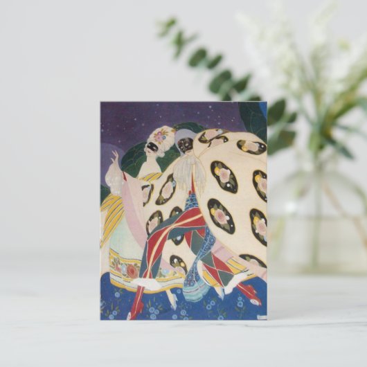 マスク付きノクターン/アールデコベネチアンマスカレード ポストカード (スタンド正面)