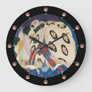 マスク付きノクターン/アールデコベネチアンマスカレード ラージ壁時計