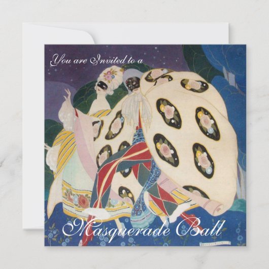 マスク付きノクターン，マルディグラスマスカレードボール 招待状 (正面)