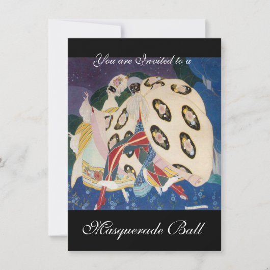 マスク付きノクターン，マルディグラスマスカレードボール 招待状 (正面)