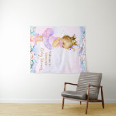マスク付きベビーガールCovidベビーシャワーM背景 タペストリー (インサイチュ(横))