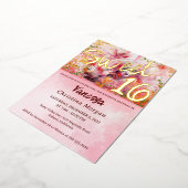 マスク付きボールスイート16招待状フォイル招待状 箔招待状 (回転した状態)