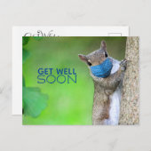 マスク付きリス間もなくハガキ ポストカード (正面/裏面)