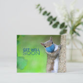 マスク付きリス間もなくハガキ ポストカード (スタンド正面)