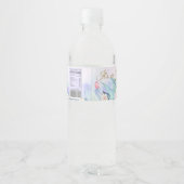 マスク付き女の子ベビーCOVID赤ちゃんシャワーパープルピンク ペットボトルラベル (裏面)