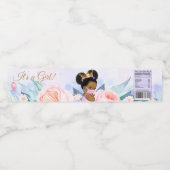 マスク付き女の子ベビーCOVID赤ちゃんシャワーパープルピンク ペットボトルラベル (シングルラベル)