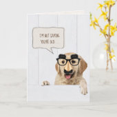 マスク付き木のゴールデンレトリバー犬 カード (黄色い花)