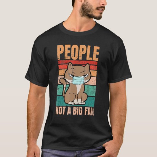 マスク付き猫の人はマスク用の大きなファンではない Tシャツ (正面)