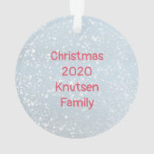 マスク付き雪だるま2020クリスマスアクリルオーナメント オーナメント (裏面)