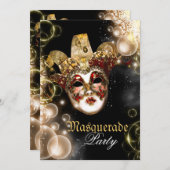 マスク仮装ヴェネツィアmardi grasパーティー 招待状 (正面/裏面)