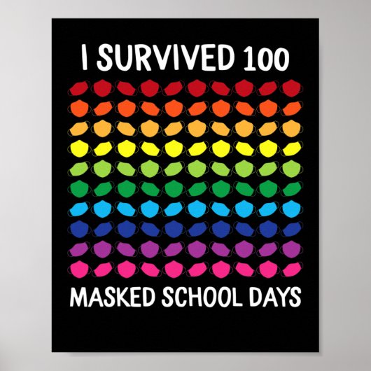 マスク姿で100日間学校生活を乗り切った! 100日目の学校生活 ポスター (正面)