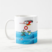 マスク得?溺死する人 コーヒーマグカップ (左)