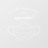 マスク必須および高いモダン顔マスク ウィンドウサイン (シート)