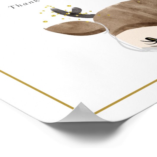 マスク必須ベビーウッドランドディアシャワーサイン ポスター (角)