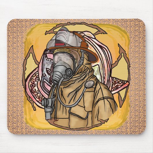 マスク消防士マウスパッド マウスパッド (正面)