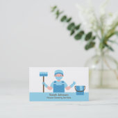 マスク清掃サービス名刺を備えたクリーナー 名刺 (スタンド正面)