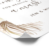 マスク着用結婚のパンパスグラスサイン ポスター (角)