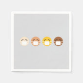 マスク絵文字顔マスクCOVID スタンダードカクテルナプキン (正面)