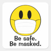 マスク絵文字 スクエアシール (正面)