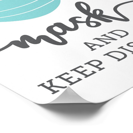 マスク衣服青のマスクをお願い ポスター (角)